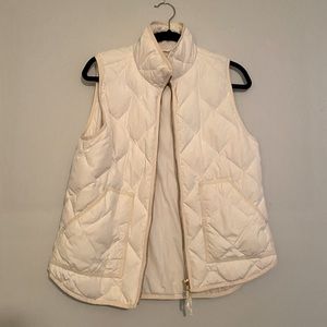 J.CREW White Quilted Vest Size M